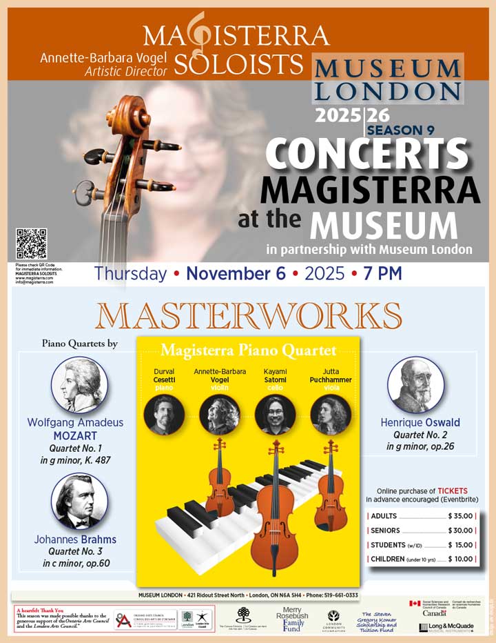Magisterra At The Museum: Masterworks - Piano Quartets + Tickets